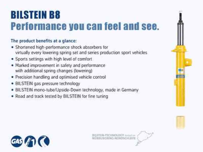 Bilstein B8 Performance Plus 11-16 Ford Fiesta SE/ST L4 1.6L Front Right Monotube Shock - 22-245229