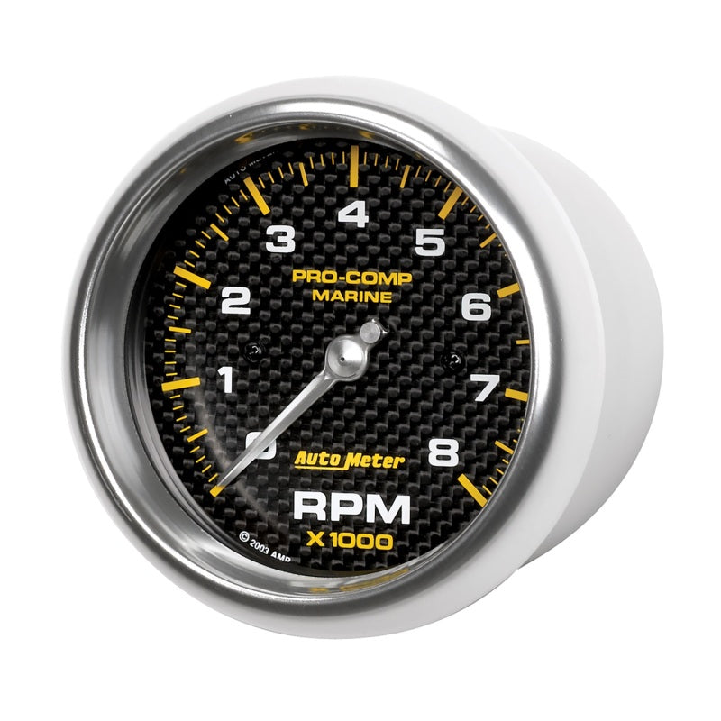 Autometer Marine Carbon Fiber 3-3/8in 8k RPM Tachometer - 200779-40