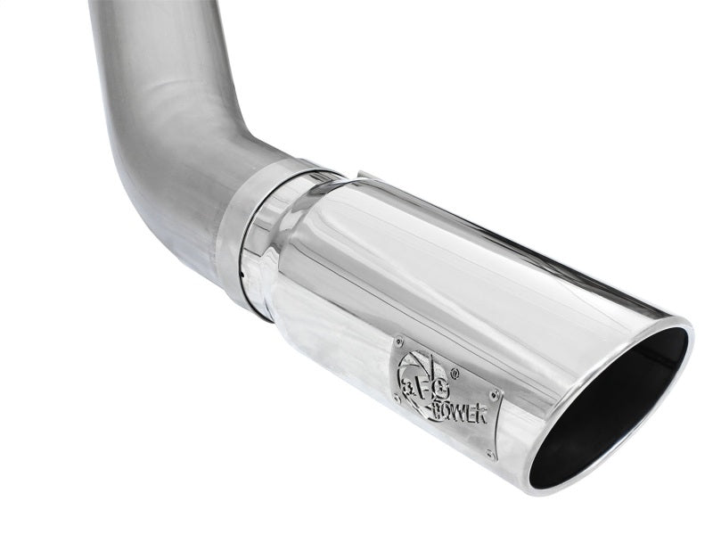 aFe MACHForce XP Exhaust Large Bore 5in DPF-Back Alu. 13-15 Dodge Trucks L6-6.7L (td) *Polish Tip - 49-02051-1P