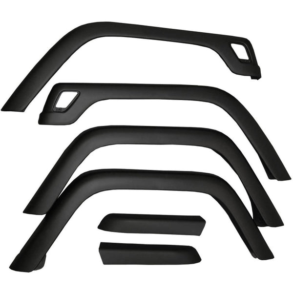 Omix 6-Piece Fender Flare Kit- 97-06 Jeep Wrangler - 11603.01 for 1997-2006 Jeep Wrangler - front view