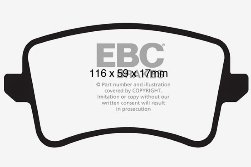 EBC 09-11 Audi A4 2.0 Turbo Yellowstuff Rear Brake Pads - DP41988R
