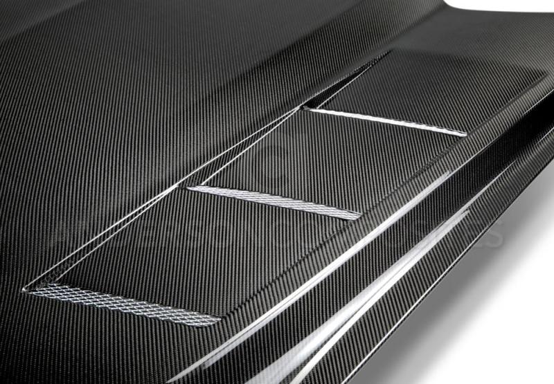 Anderson Composites 15-17 Ford Mustang (Excl. GT350/GT350R) Heat Extractor Double Sided Hood - AC-HD15FDMU-SA-DS
