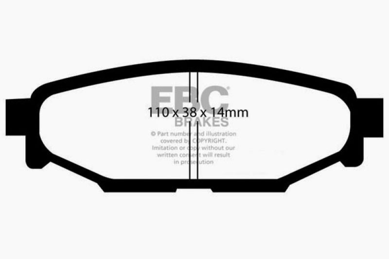 EBC 12+ Subaru BRZ 2.0 (solid rear rotors) Ultimax2 Rear Brake Pads - UD1114