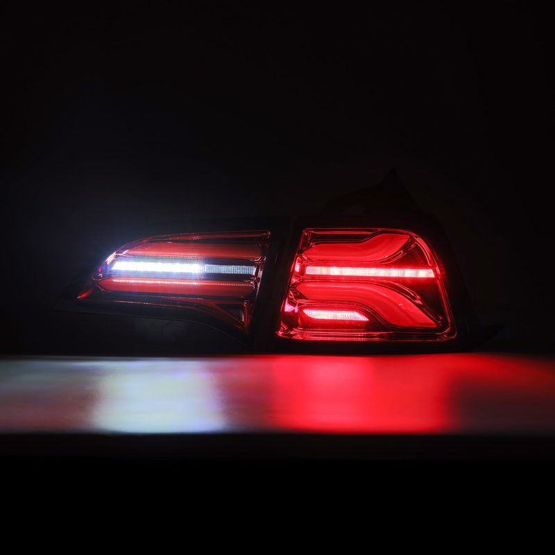 AlphaRex 17-22 Tesla Model 3 PRO-Series LED Tail Lights Red Smoke w/Seq Sig - 601020