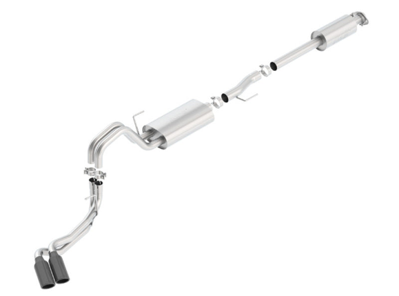 Borla 15-17 Ford F-150 2.7/3.5L V6 / 5.0 V8 2/4WD Black Chrome Angle-Cut Side Exit Catback Exhaust - 140617BC