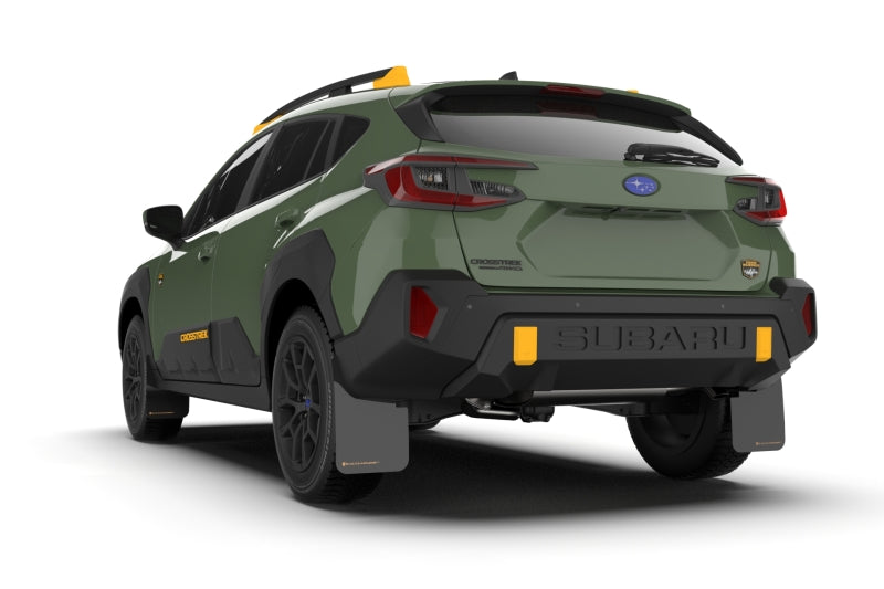 Rally Armor - 2024 Subaru Crosstrek (Wilderness Only) Black UR Mud Flap W/Red Logo - No Drilling Req - MF116-UR-BLK-RD