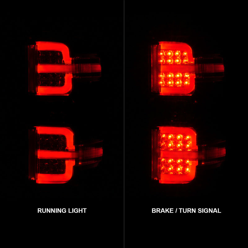 ANZO 15-19 Chevy Silverado 2500HD/3500HD (Factory Halogen Only) LED Tail Lights Black w/Clear Lens - 311423