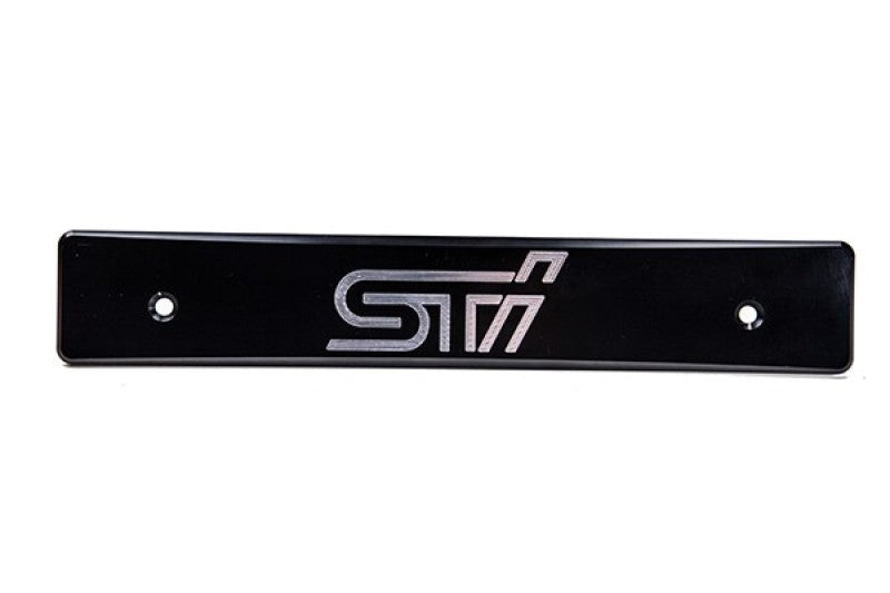 Turbo XS 15-17 Subaru WRX/STi Billet Aluminum License Plate Delete Black Machined STi Logo - WS15-LPD-BLK-STI