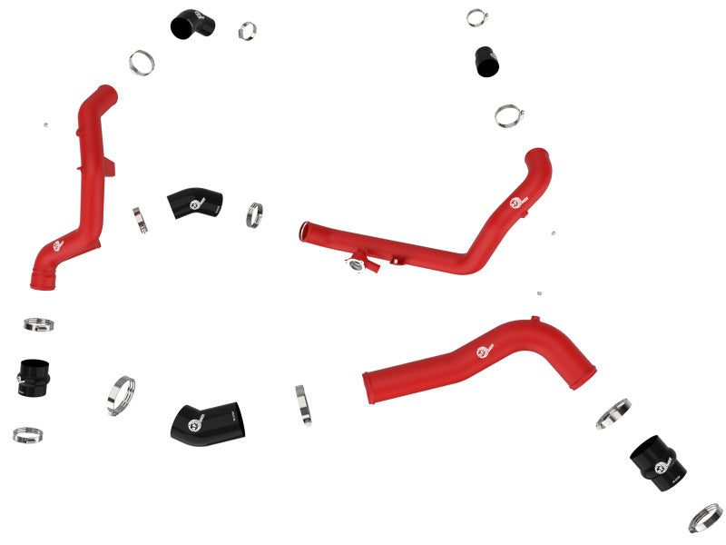 aFe 20-23 Ford Explorer ST V6 3.0L (tt) BladeRunner Aluminum Hot and Cold Charge Pipe Kit - Red - 46-20654-R