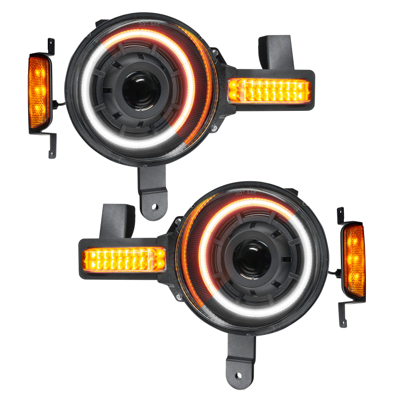Oracle 2021+ Ford Bronco Oculus  Bi-LED Projector Headlights - Amber/White Switchback - 5886-023
