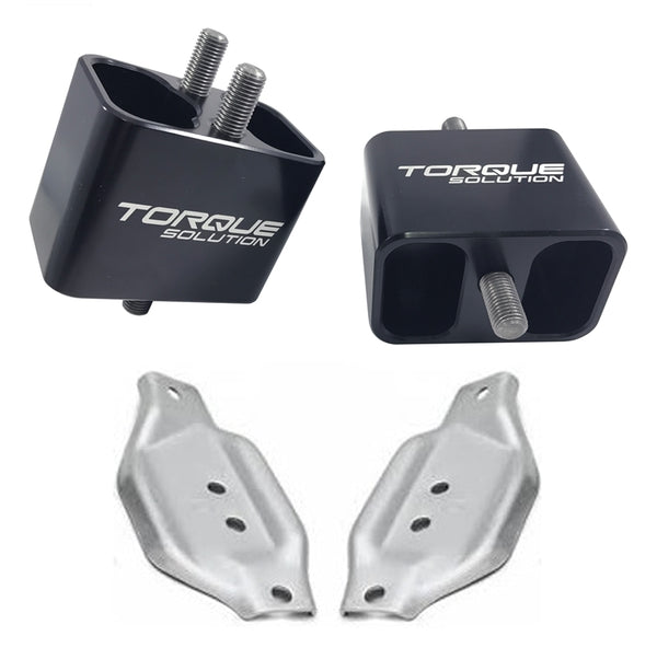 Torque Solution Solid Billet Engine Mounts w/ Mount Plates: 02-14 Subaru WRX / 04-17 STI - TS-SU-200SB-PL for 2002-2014 Subar