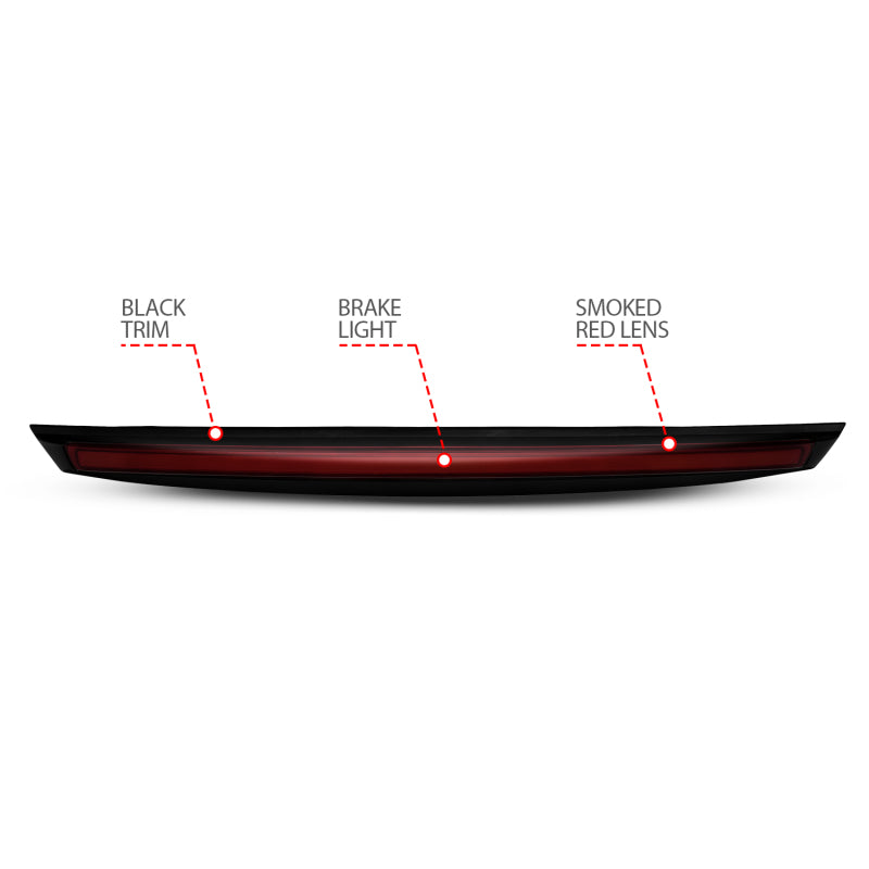 ANZO 2007-2014 Chevrolet Suburban 1500 LED 3rd Brake Light Black Housing Smoke Lens w/ Spoiler 1pc - 531109
