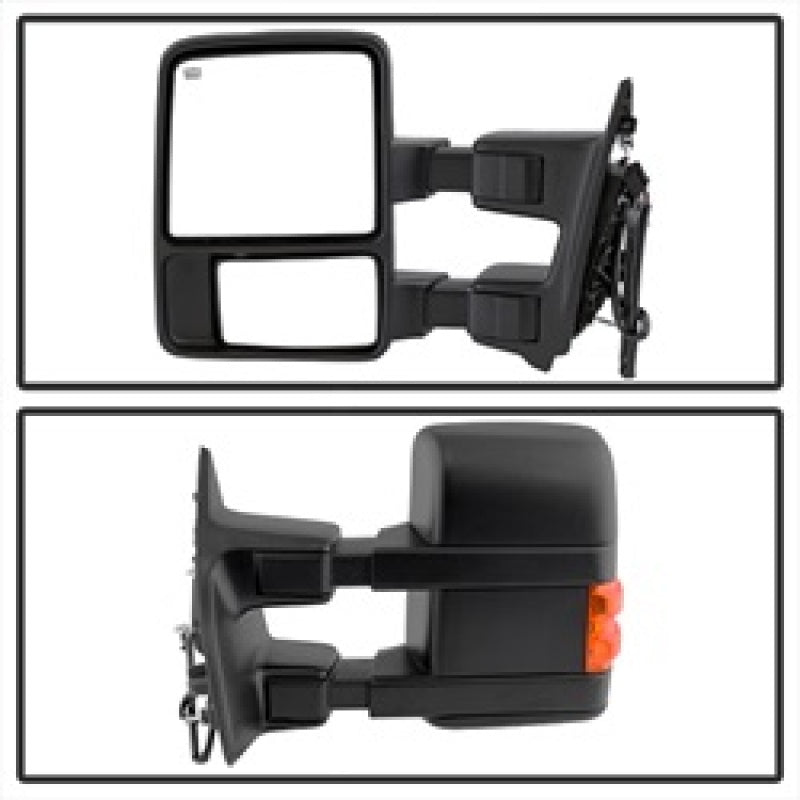 Xtune Ford Superduty 08-15 L&amp;R Extendable Power Heated Adjust Mirror Amber MIR-FDSD08S-PW-AM-SET - 9935756