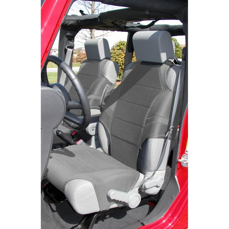 Rugged Ridge Neoprene Seat Vests Gray 07-20 JK/JL/JT - 13235.32 for 2007-2026 Jeep Wrangler - front view