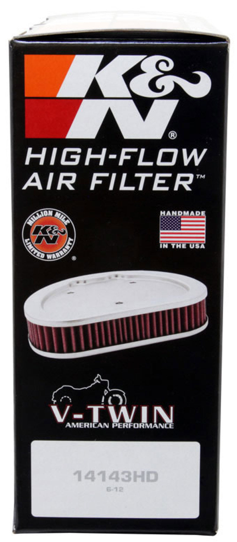 K&N Replacement Air Filter 1.625in H x 7.5in L for Harley Davidson - HD-1508