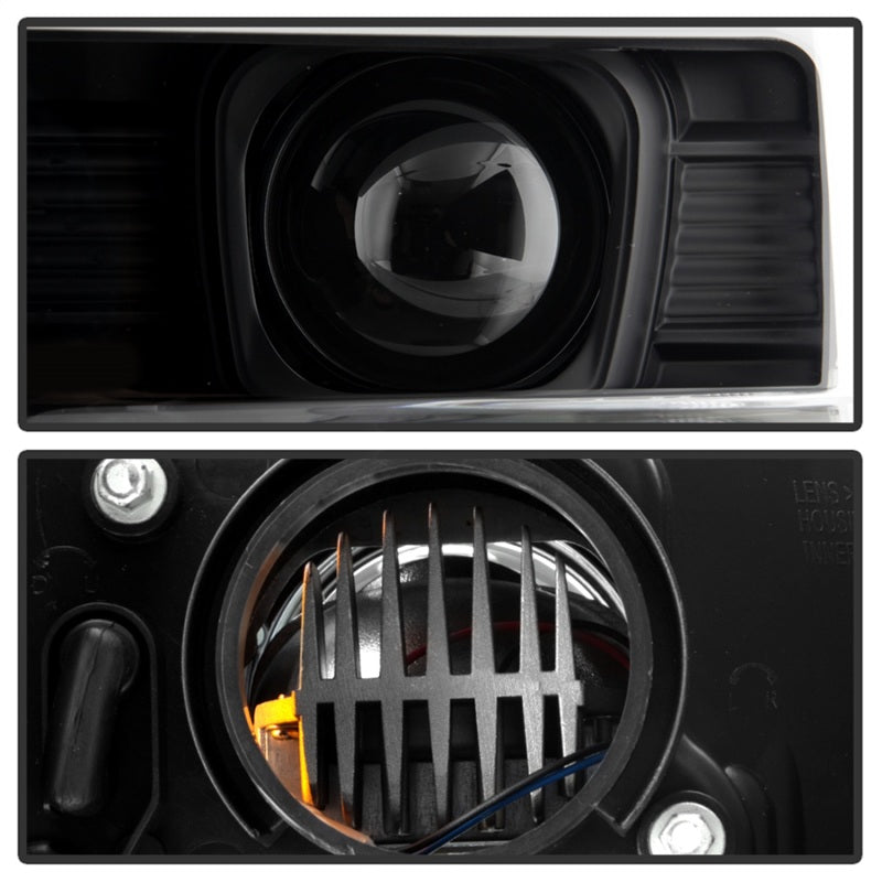 Spyder Ford F-250/350/450 08-10 V2 High-Power LED Headlights-Switch Back-Black PRO-YD-FS08PL-SBLB-BK - 5087751