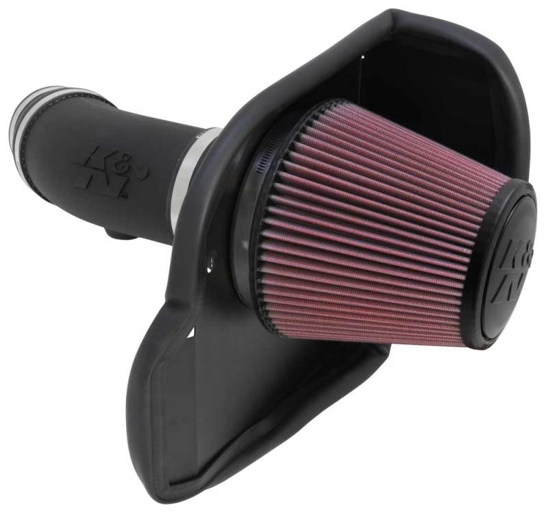 K&N 11-14 Dodge Challenger 6.4L V8 Performance Intake - 57-1565 for 2011-2023 Dodge Challenger - angle view