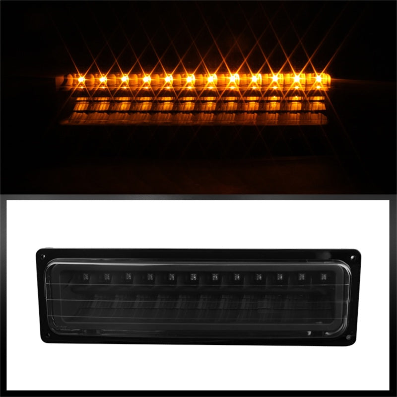 Xtune GMC Yukon 92-93 Crystal Headlights w/ Corner &amp; LED Bumper Black HD-JH-GMCCK88-LED-AM-BK-SET - 5073532