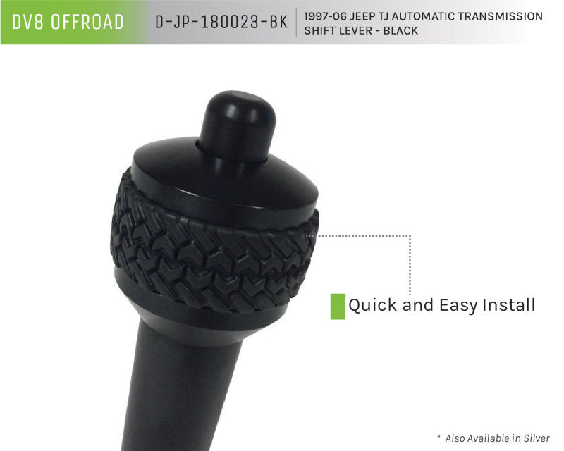 DV8 Offroad 1997-06 Jeep TJ Auto Shift Lever Black - D-JP-180023-BK
