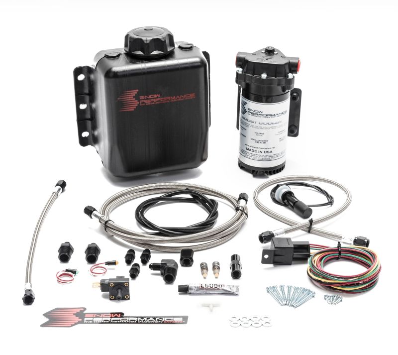 Snow Performance Stg 1 Boost Cooler F/I Water Injection Kit (Incl. SS Braided Line and 4AN Fittings) - SNO-201-BRD