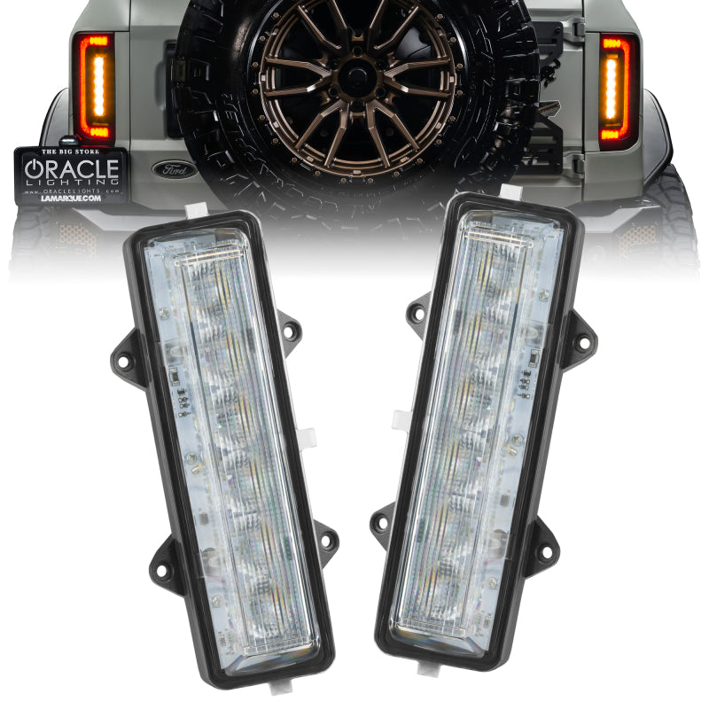 Oracle Lighting 21-23 Ford Bronco Dual Function Reverse LED Modules Flush Tail Light - Amber/White - 5915-FB-023