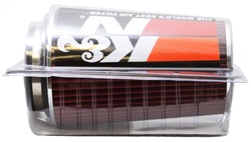 K&N Universal Air Filter Chrome Round Tapered Red - 4in Flange ID x 1.125in Flange Length x 9.5in H - RG-1002RD