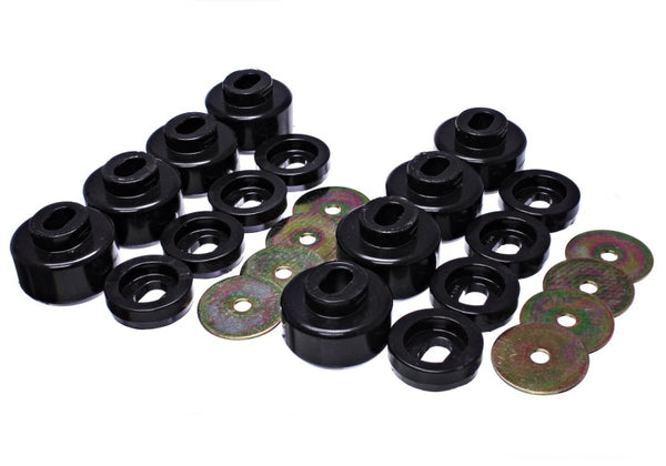 Energy Suspension 07-10 Chevy K2500/3500HD Body Mount Set - Black - 3.4162G for 2007-2010 Chevrolet Silverado 2500 - front vi