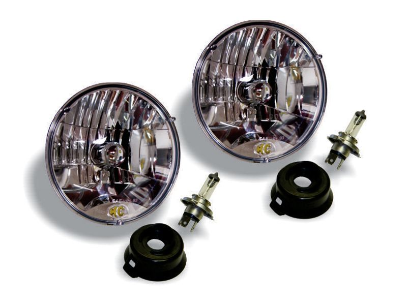 KC HiLiTES Universal/97-06 Jeep TJ 7in. Halogen H4 DOT Headlight 55/60w Lexan (Pair Pack System) - 42301