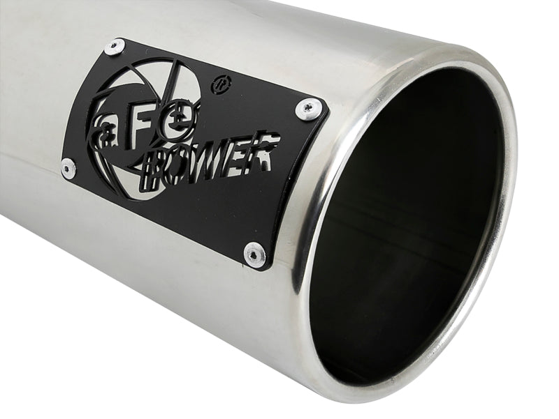 aFe SATURN 4S 4in SS Intercooled Exhaust Tip - Polished 4in In x 5in Out x 12in L Bolt-On - 49T40501-P122