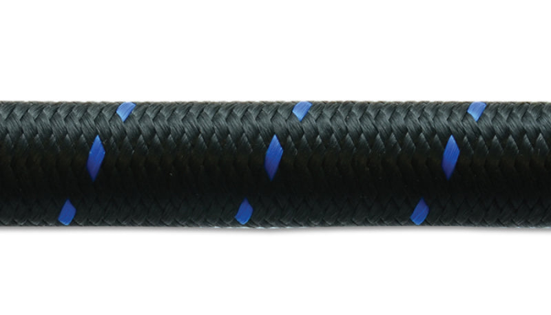 Vibrant -10 AN Two-Tone Black/Blue Nylon Braided Flex Hose (10 foot roll) - 11970B