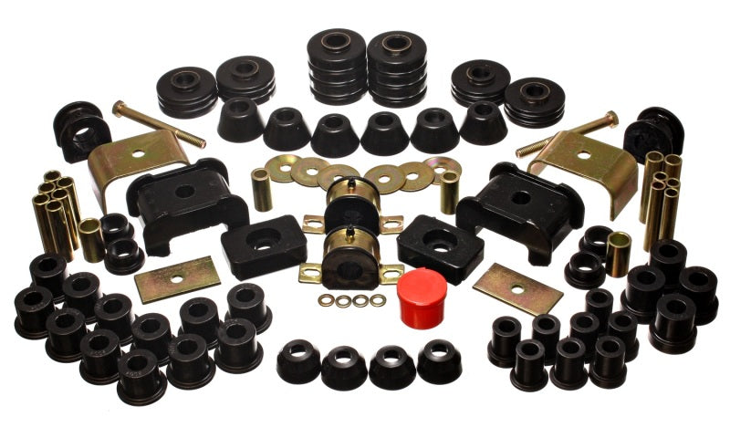Energy Suspension 73-80 Chev/GMC 4WD w/Aftermarket Front Springs Black Hyper-Flex Master Bushing Set - 3.18105G for 1973-1980