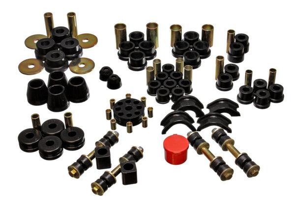 Energy Suspension 74-78 Nissan 260Z/280Z Black Hyper-Flex Master Bushing Set - 7.18102G for 1975-1978 Nissan 280Z - front vie