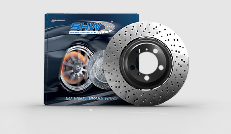 SHW 08-13 BMW M3 4.0L Left Front Cross-Drilled Lightweight Brake Rotor (34112283801)