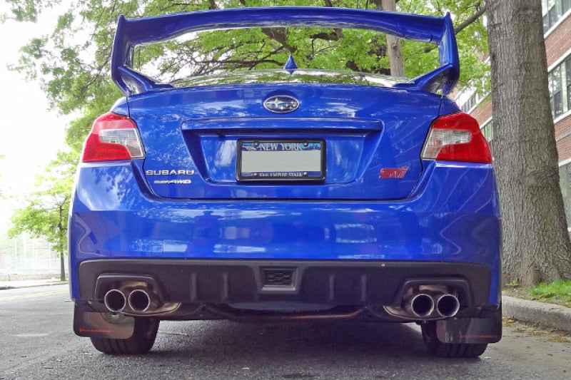 Clearance - Rally Armor 15-21 Subaru WRX/STI (Sedan ONLY) Black UR Mud Flap w/ Light Blue Logo - RALMF32-UR-BLK/LBL