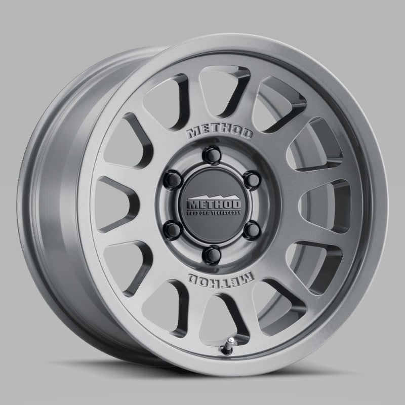 Method MR703 17x8.5 0mm Offset 5x5 71.5mm CB Gloss Titanium Wheel - MR70378550800