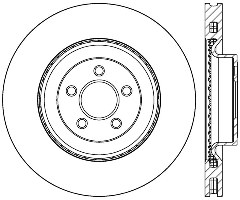 StopTech 2015 Ford Mustang GT w/ Brembo Brakes Left Front Slotted Brake Rotor - 126.61116SL