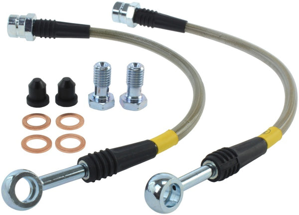 StopTech 2015 VW Golf R Stainless Steel Rear Brake Lines - 950.33521 for 2010-2018 Volkswagen Jetta - front view