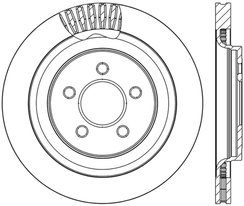 Clearance - StopTech 15-23 Ford Mustang GT w/ Brembo Brakes Slotted Brake Rotor - Rear Left - STO126.61109SL