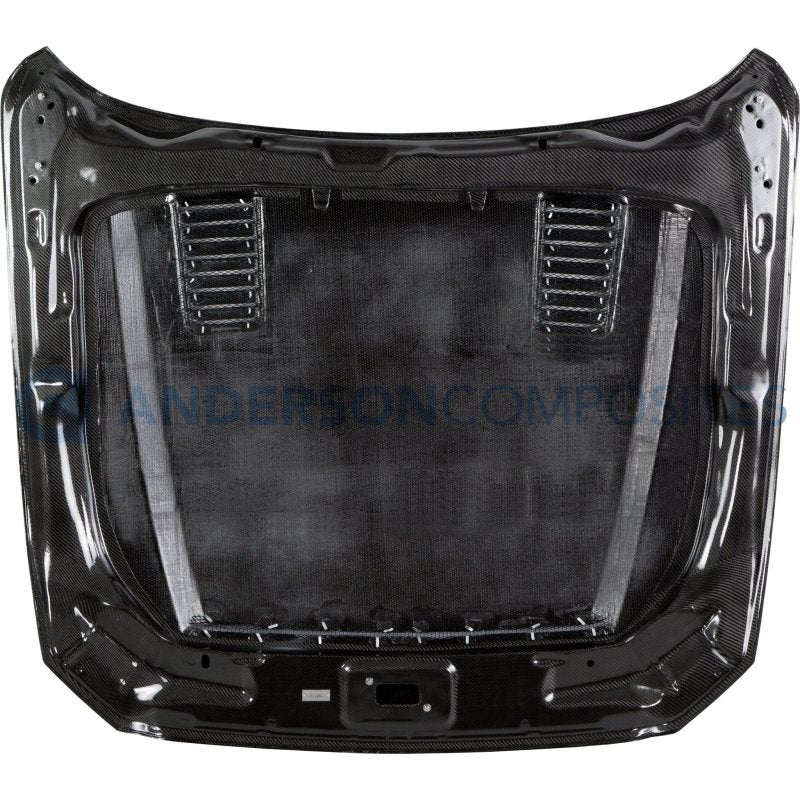Anderson Composites 15-17 Ford Mustang (Excl. GT350/GT350R) Super Snake Double Sided Hood - AC-HD15FDMU-SN-DS
