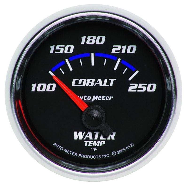 Autometer Cobalt 52.4mm 100-250 deg. F Short Sweep Electronic Water Temperature Gauge - 6137