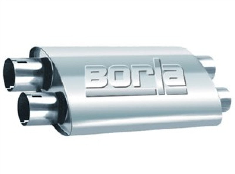 Borla Universal ProXS Muffler - Oval Dual/Dual Inlet/Outlet 2.5in Tubing 19inx4inx9.5in Case - 400493