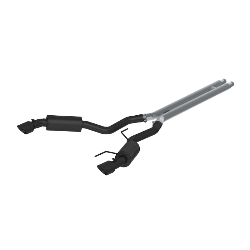 MBRP 15 Ford Mustang GT 5.0 3in Cat Back Dual Split Rear Street Version 4.5in Tips - Black Coated - S7277BLK