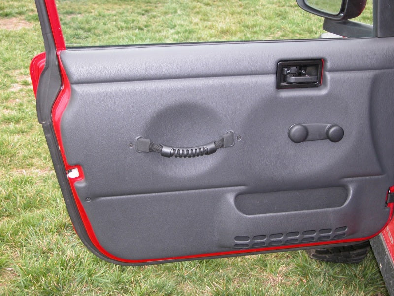 Rugged Ridge Door Pull Straps Black 97-06 Jeep Wrangler - 11826.01 for 1997-2006 Jeep Wrangler - close-up