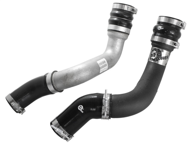 aFe BladeRunner 3in Black Intercooler Tubes Hot &amp; Cold Side Kit for 13-14 Dodge RAM Diesel 6.7L (td) - 46-20134-B