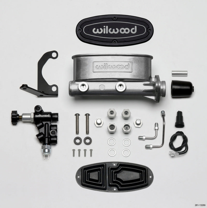 Wilwood HV Tandem M/C Kit w L/H Bracket &amp; Prop Valve - 1in Bore - 261-13269