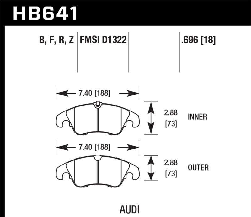 Hawk 09-10 Audi A4/A4 Quattro/A5 Quattro/Q5/S5 / 10 S4 HPS Street Front Brake Pads - HB641F.696