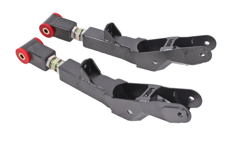 BMR 10-15 5th Gen Camaro Rear Lower Control Arms On-Car Adj. (Polyurethane) - Black Hammertone - TCA029H