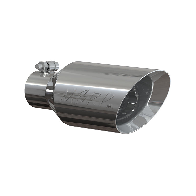 MBRP Universal Tip 4.5 O.D. Dual Walled Angled Rolled End 2.5 Inlet 12in Length - T304 - T5161
