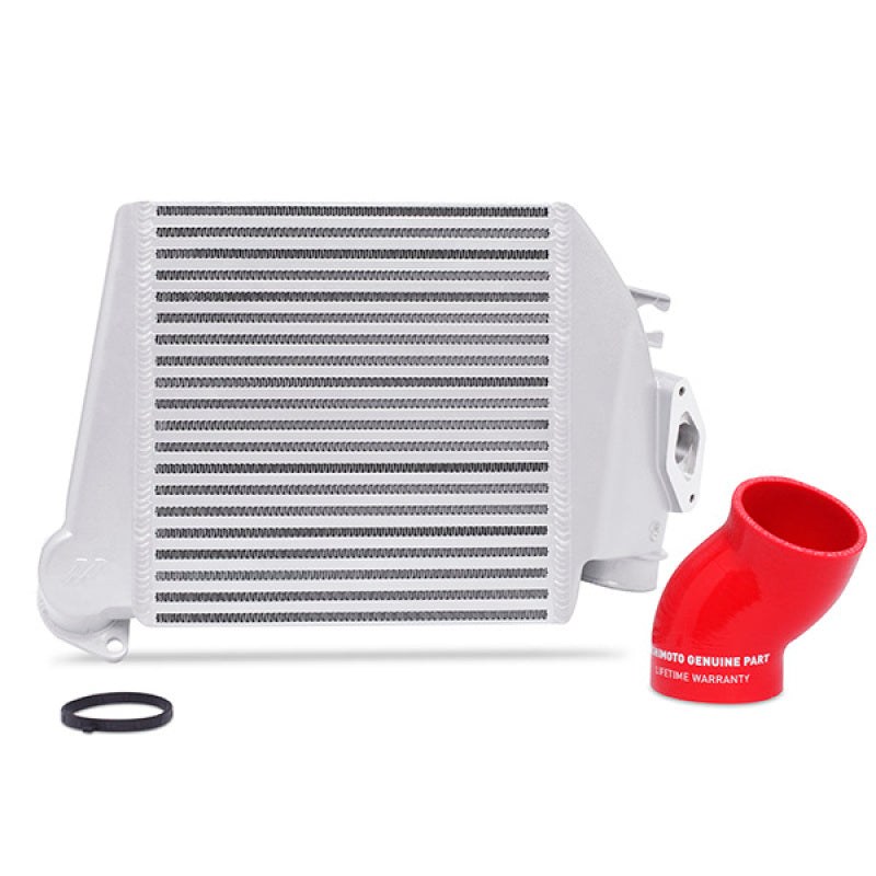 Mishimoto 08-14 Subaru WRX Top-Mount Intercooler Kit - Powder Coated Silver &amp; Red Hoses - MMTMIC-WRX-08SLRD