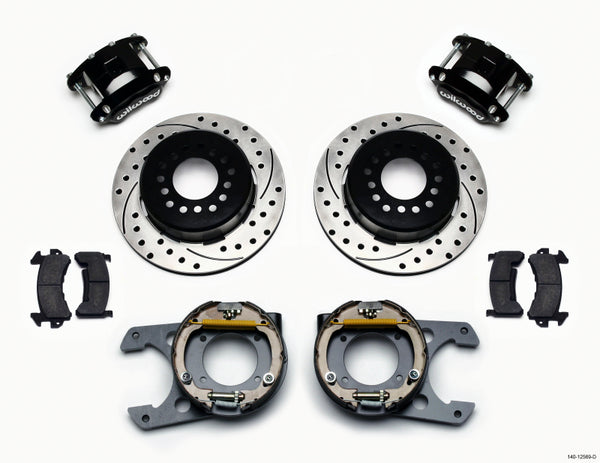 Wilwood D154 P/S Park Brake Kit Drilled Chevy C-10 2.42 Offset 5-lug - 140-12569-D for 1975-1986 Chevrolet C10